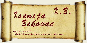 Ksenija Bekovac vizit kartica